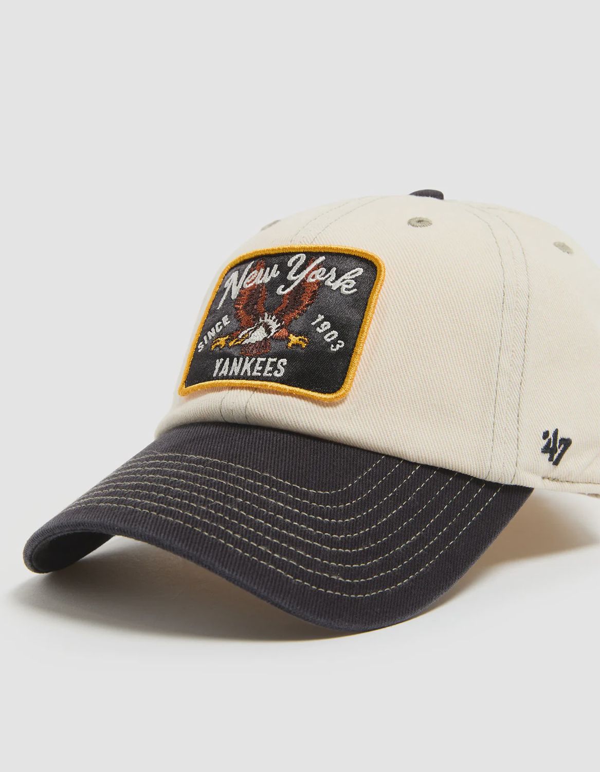 47 CLEAN UP MLB NY YANKEES ADJUSTABLE CAP - BLACK/NATURAL