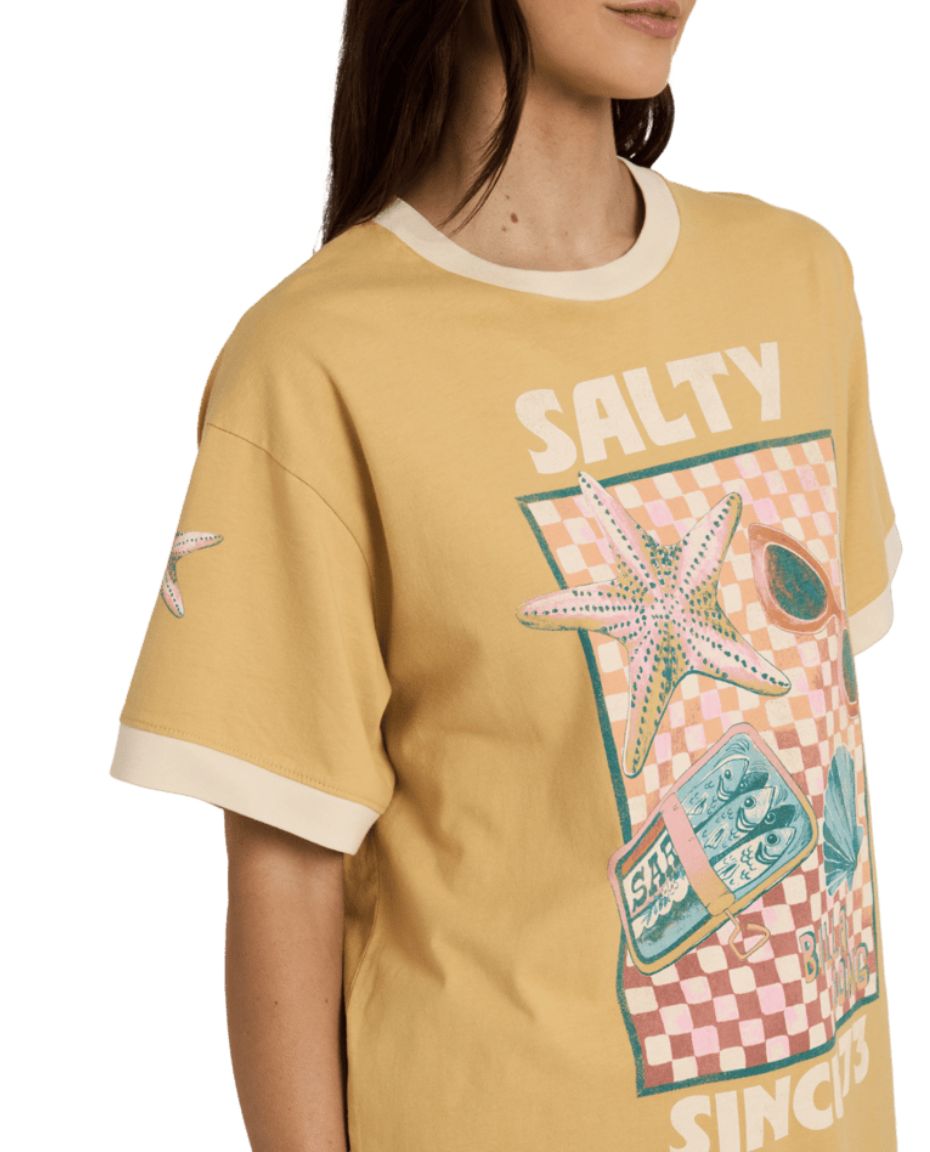 BILLABONG WOMENS SALTY SINCE SS TEE - CURRY
