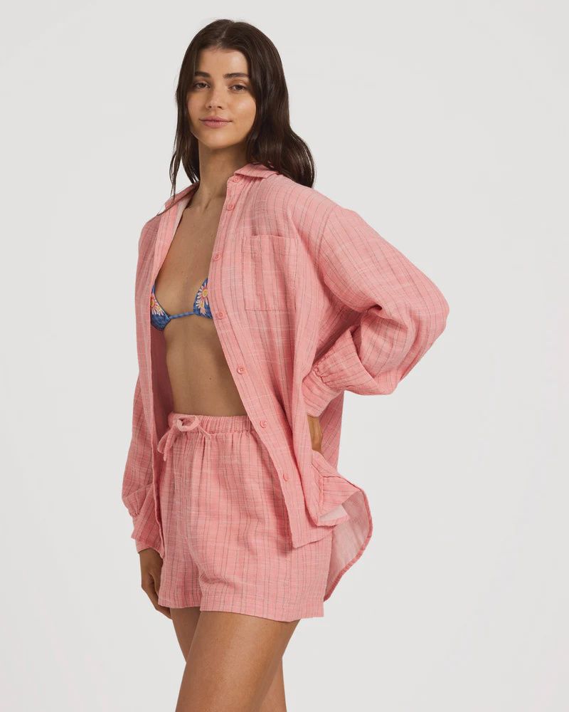 BILLABONG WOMENS WANDERER STRIPE SHORT - SUGAR ALMOND
