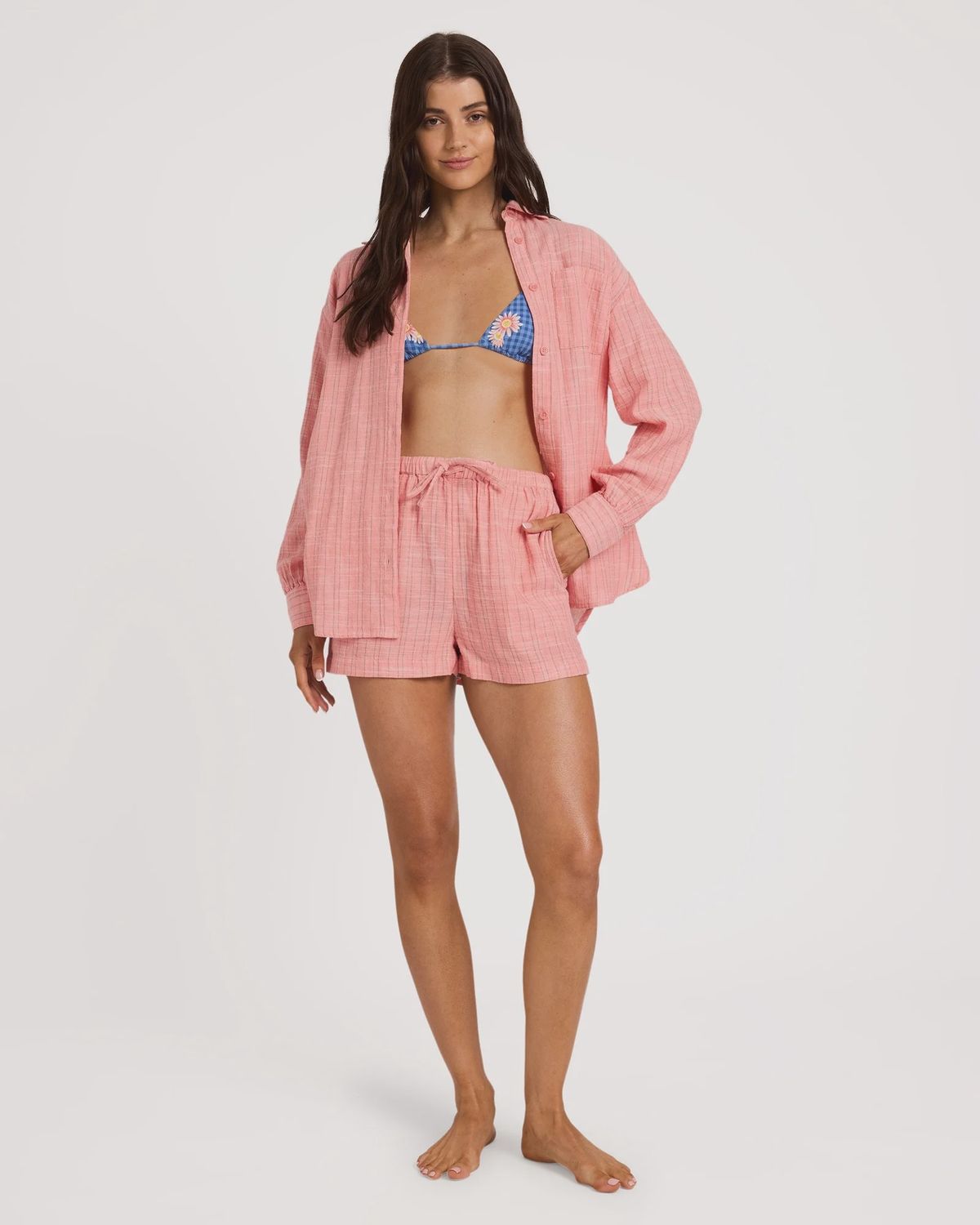 BILLABONG WOMENS WANDERER STRIPE SHORT - SUGAR ALMOND