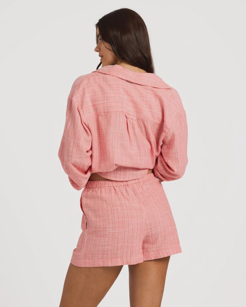 BILLABONG WOMENS WANDERER STRIPE SHORT - SUGAR ALMOND
