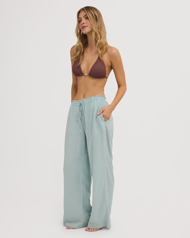 BILLABONG WOMENS CALAIS DRAWSTRING PANT - BLUE LIGHT