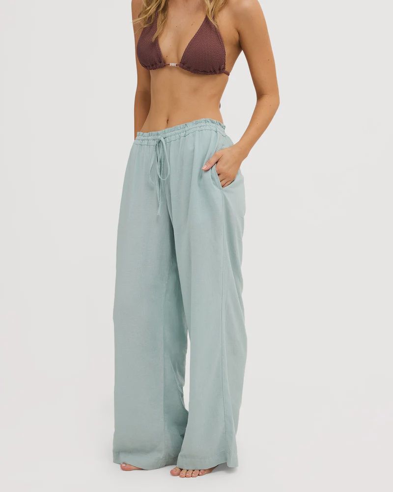BILLABONG WOMENS CALAIS DRAWSTRING PANT - BLUE LIGHT