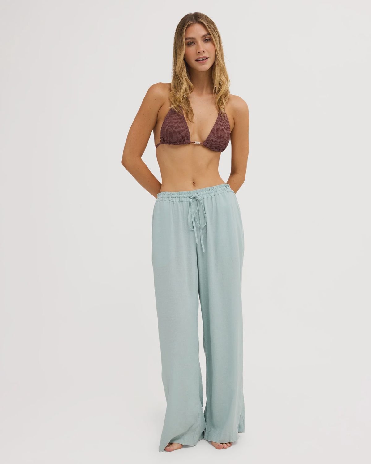BILLABONG WOMENS CALAIS DRAWSTRING PANT - BLUE LIGHT