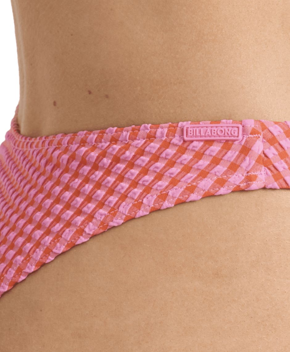 BILLABONG WOMENS MINI WAVE CHECK HIKE SWIM PANT - TANGERINE