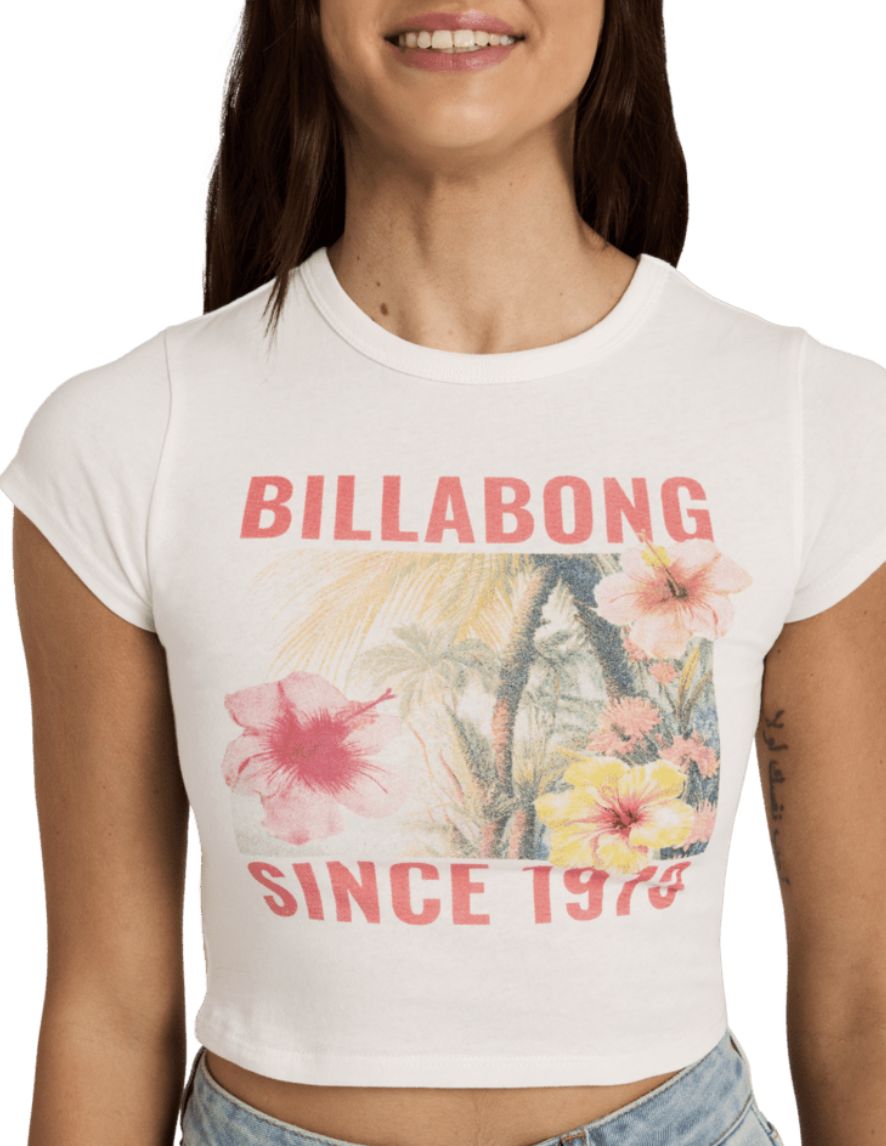 BILLABONG WOMENS TAKE A MOMENT SS TEE - SALT CRYSTAL
