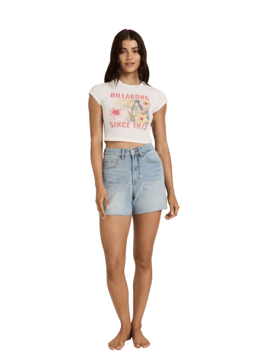 BILLABONG WOMENS TAKE A MOMENT SS TEE - SALT CRYSTAL