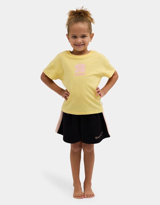 BILLABONG TODDLER GIRLS ALOHA CLUB OLLY SHORT - BLACK PEBBLE