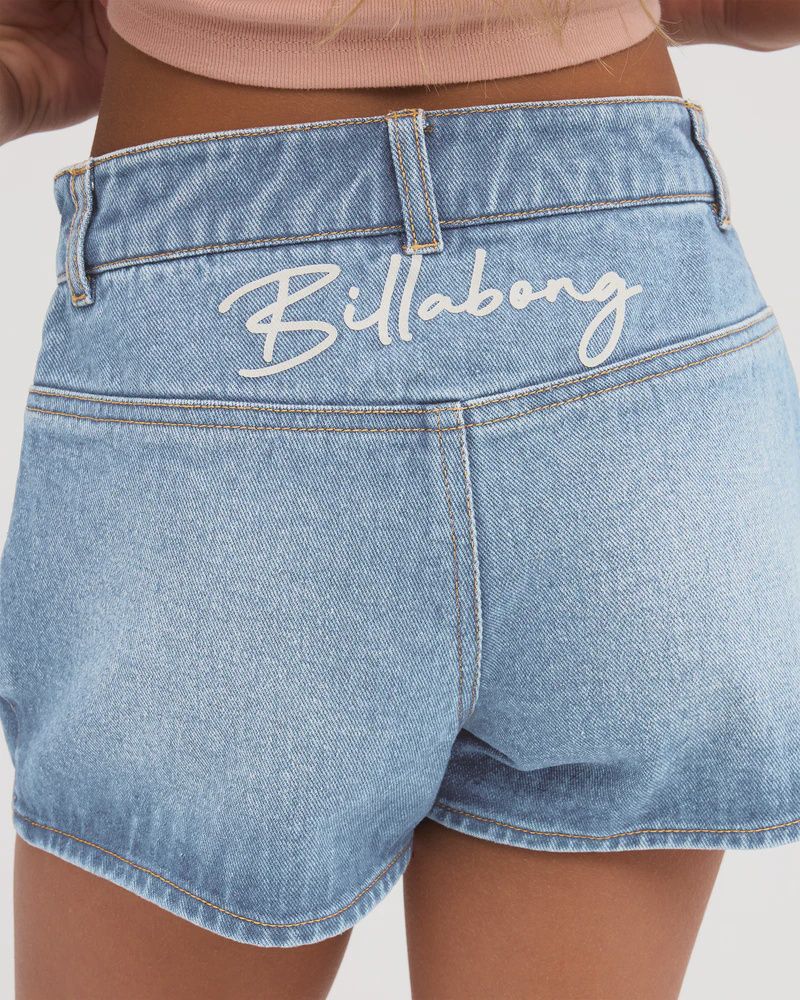 BILLABONG TEEN GIRLS SALTY CLUB DENIM SHORT - WATERDROP BLUE