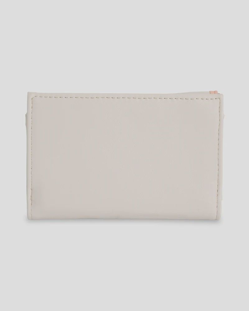 BILLABONG TEEN GIRLS HIBISCUS HAZE TRIFOLD WALLET - SALT CRYSTAL