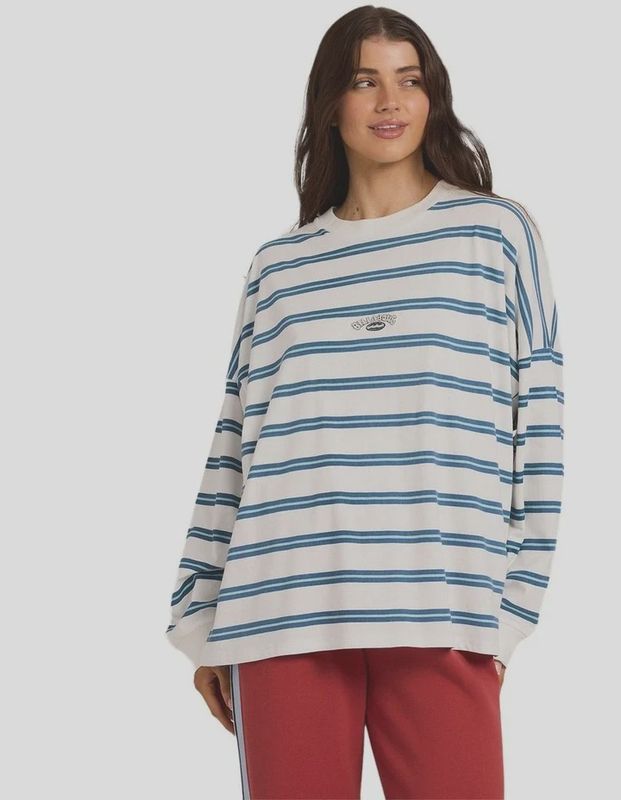 BILLABONG WOMENS ORIGINAL TIDES LS TEE - SALT CRYSTAL