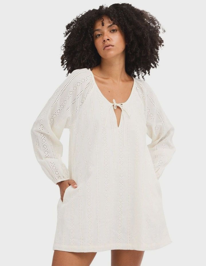 BILLABONG WOMENS SWEET SOLACE MINI DRESS - SALT CRYSTAL