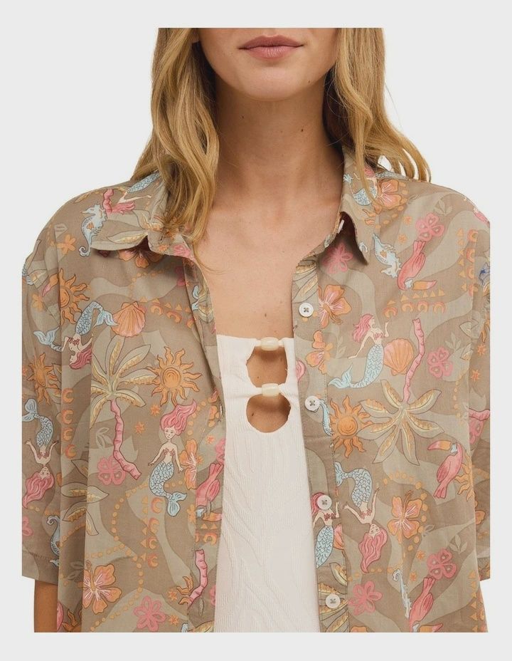 BILLABONG WOMENS LOST IN PARADISE SS SHIRT - SEAGRASS