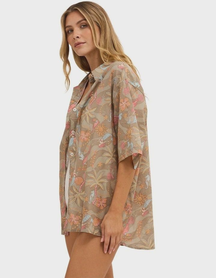 BILLABONG WOMENS LOST IN PARADISE SS SHIRT - SEAGRASS