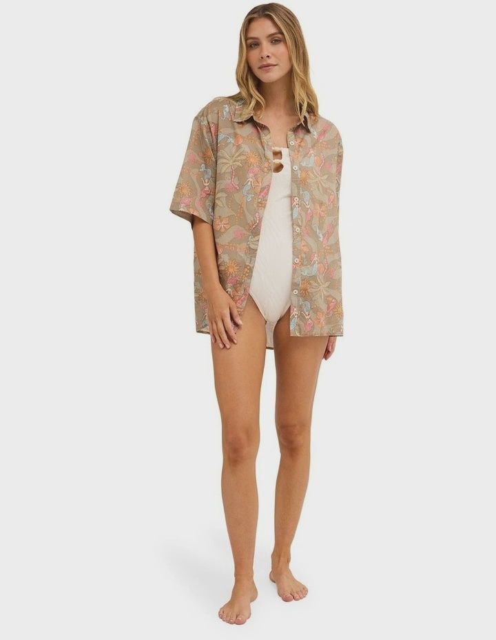 BILLABONG WOMENS LOST IN PARADISE SS SHIRT - SEAGRASS