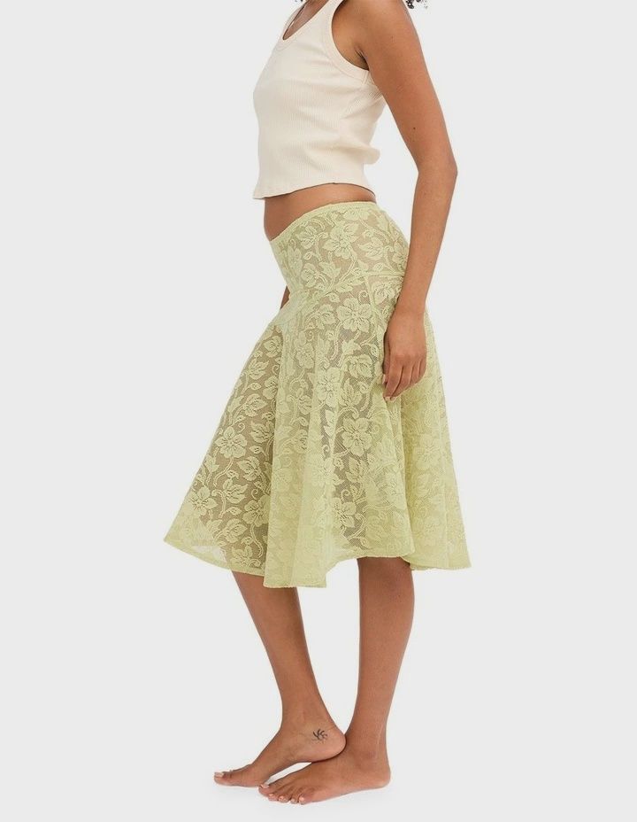 BILLABONG WOMENS PAISLEY LACE SKIRT - SMOKE GREEN
