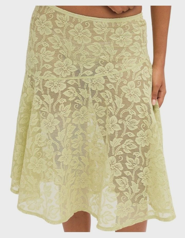 BILLABONG WOMENS PAISLEY LACE SKIRT - SMOKE GREEN