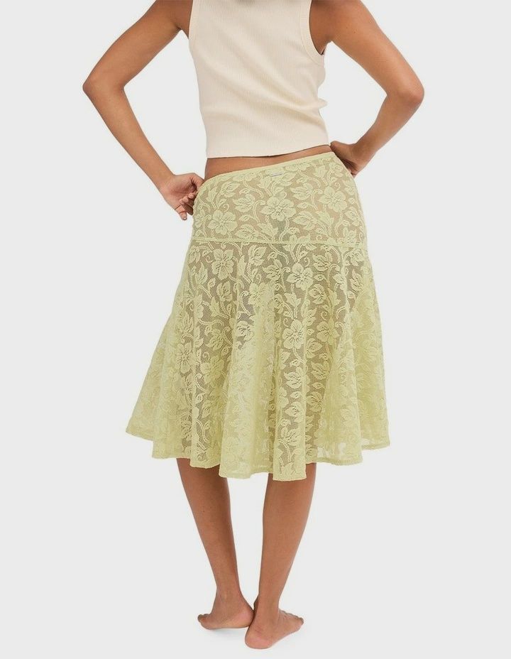 BILLABONG WOMENS PAISLEY LACE SKIRT - SMOKE GREEN