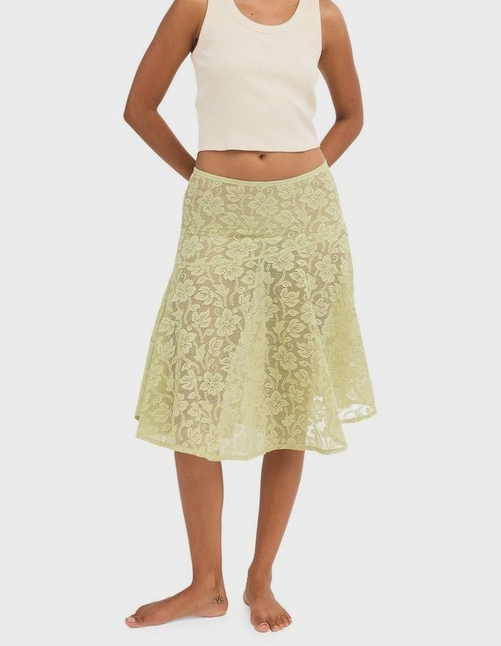 BILLABONG WOMENS PAISLEY LACE SKIRT - SMOKE GREEN