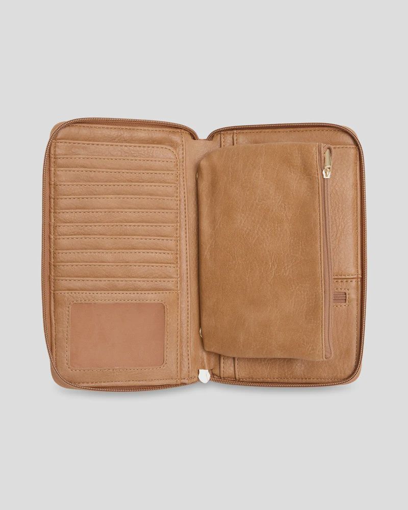 BILLABONG WOMENS TROPICAL RHAPSODY TRAVEL WALLET - TAN
