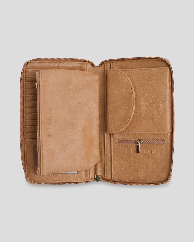 BILLABONG WOMENS TROPICAL RHAPSODY TRAVEL WALLET - TAN