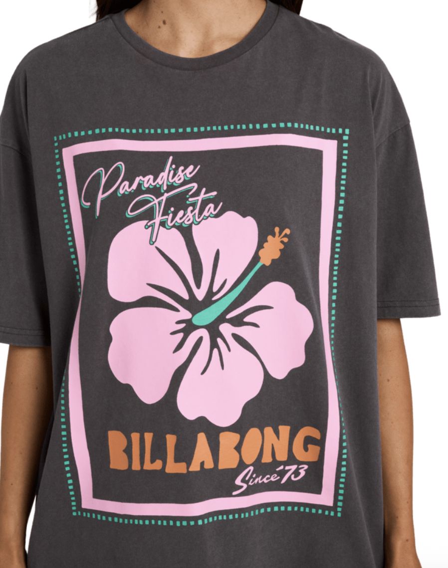 BILLABONG WOMENS PARADISE FIESTA SS TEE - OFF BLACK
