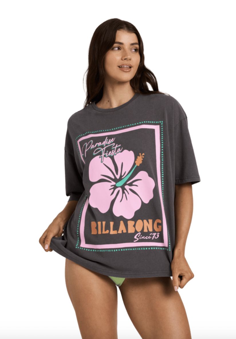 BILLABONG WOMENS PARADISE FIESTA SS TEE - OFF BLACK