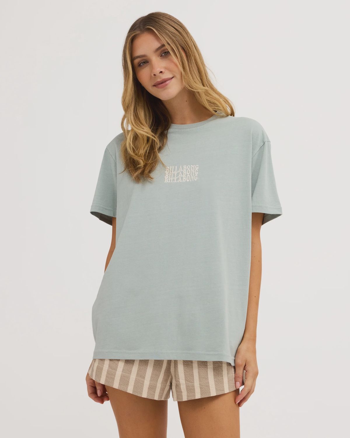 BILLABONG WOMENS SURF HIGH SS TEE - BLUE LIGHT