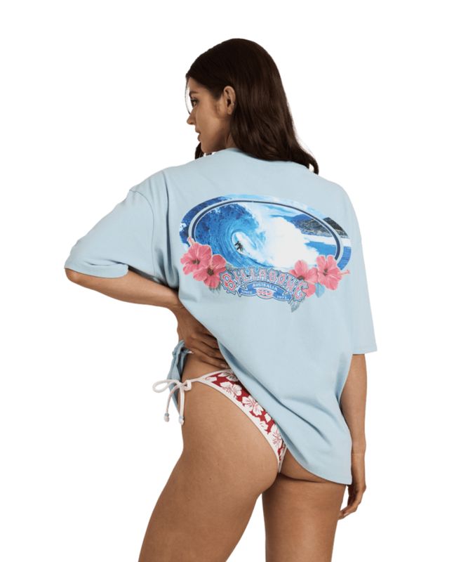 BILLABONG WOMENS OCEAN 73 SS TEE - DUSK BLUE