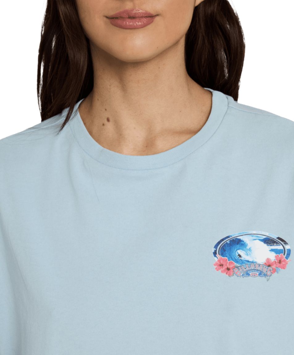 BILLABONG WOMENS OCEAN 73 SS TEE - DUSK BLUE