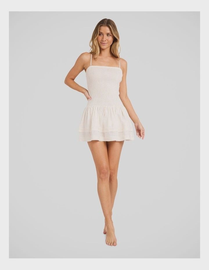 BILLABONG WOMENS BY THE BAY MINI DRESS - SALT CRYSTAL