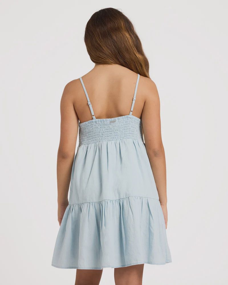 BILLABONG TEEN GIRLS WAVE AFTER WAVE DRESS - SKY GRAY