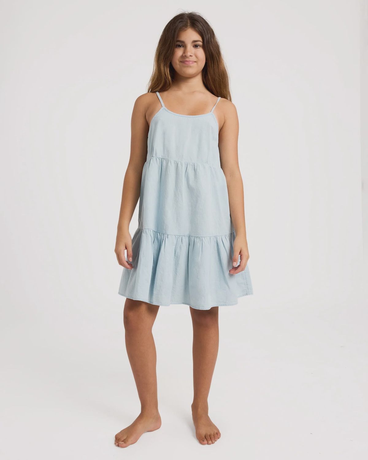 BILLABONG TEEN GIRLS WAVE AFTER WAVE DRESS - SKY GRAY