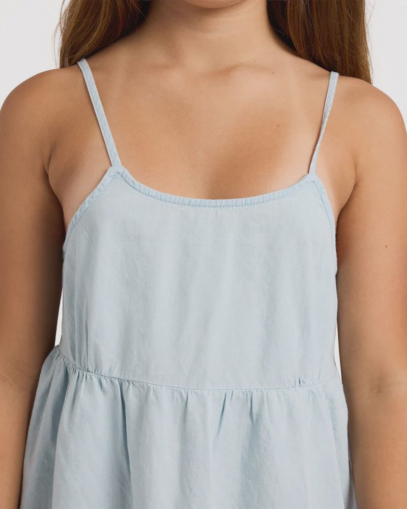 BILLABONG TEEN GIRLS WAVE AFTER WAVE DRESS - SKY GRAY
