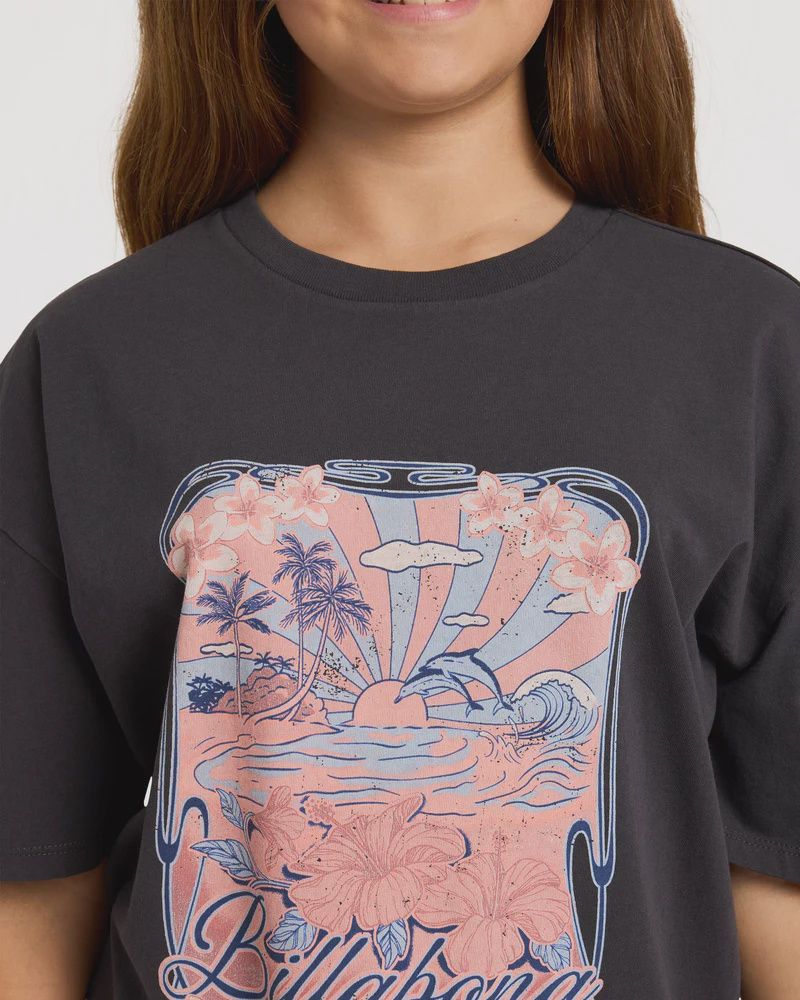 BILLABONG TEEN GIRLS HAZY DAYZ SS TEE - OFF BLACK