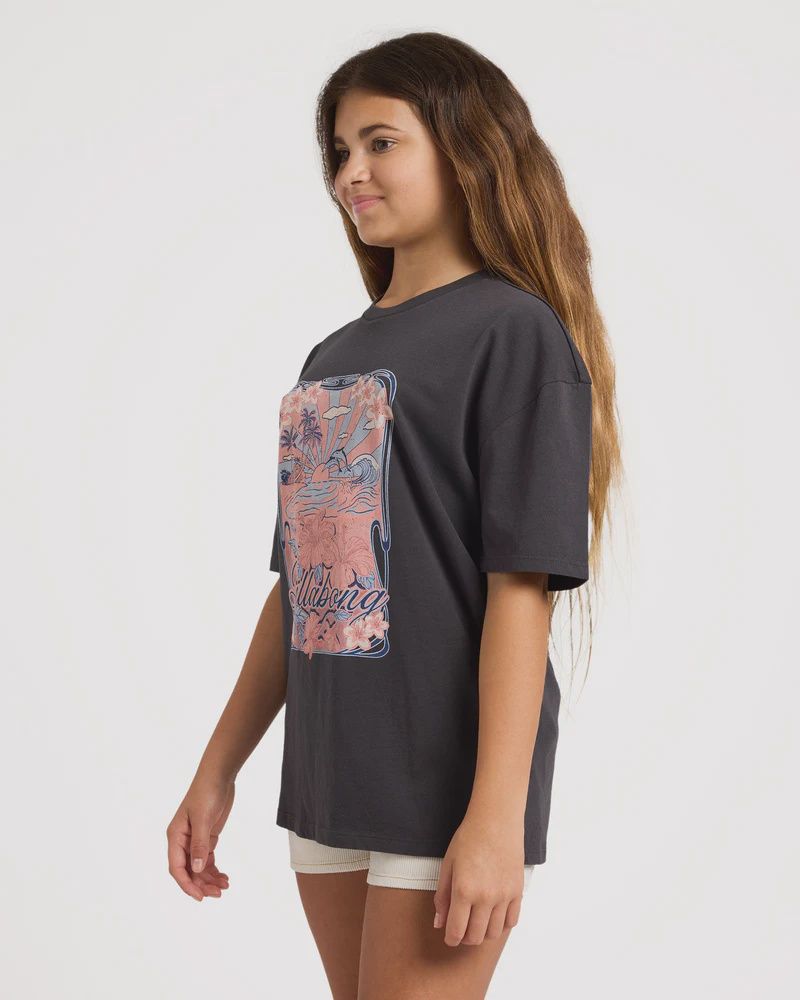 BILLABONG TEEN GIRLS HAZY DAYZ SS TEE - OFF BLACK