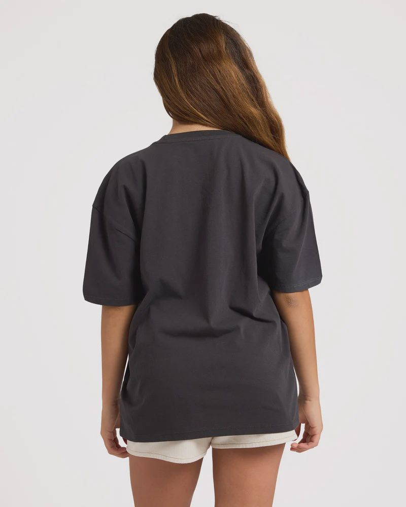 BILLABONG TEEN GIRLS HAZY DAYZ SS TEE - OFF BLACK