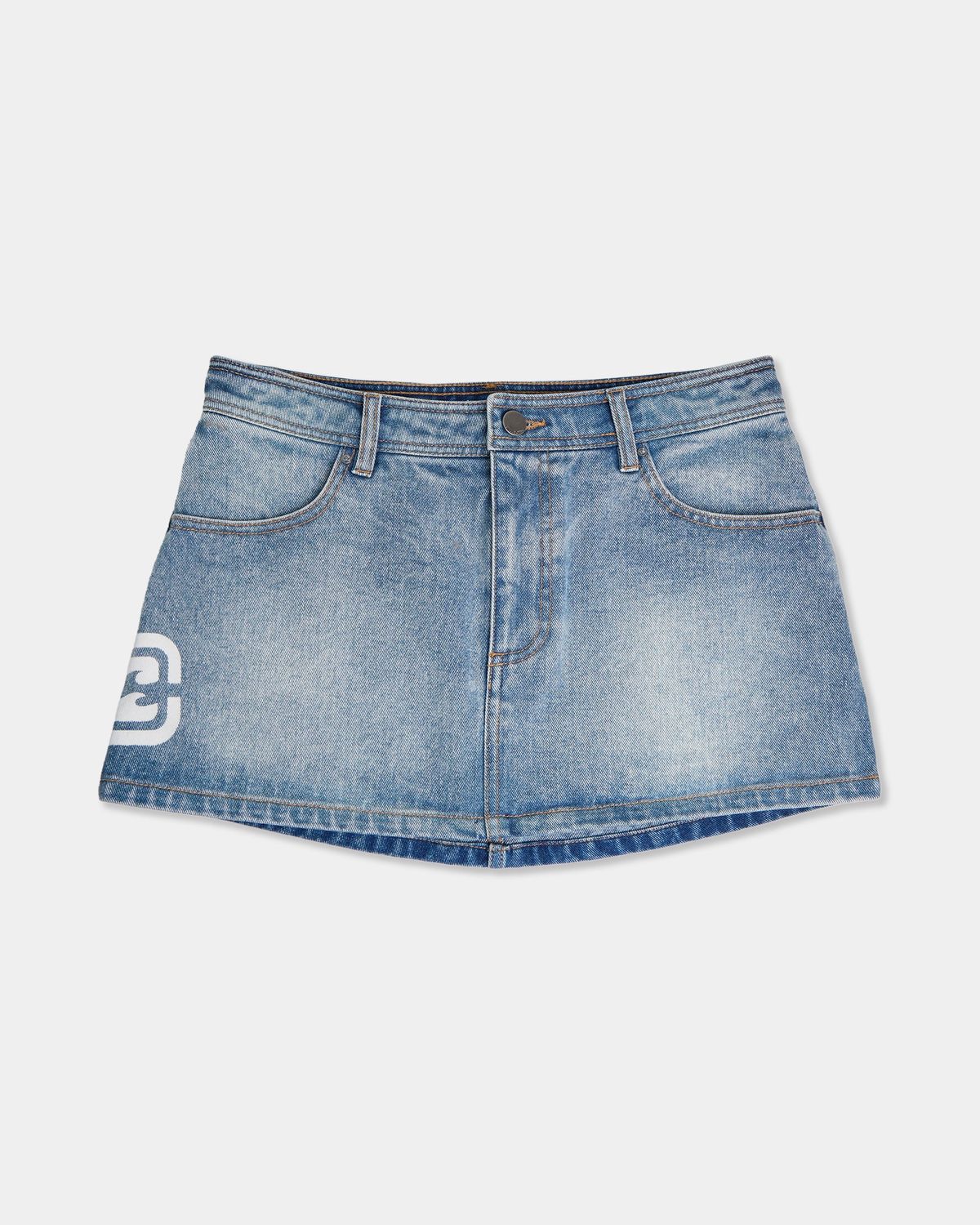 BILLABONG WOMENS DREAM ON DENIM SKIRT - OCEAN WASH