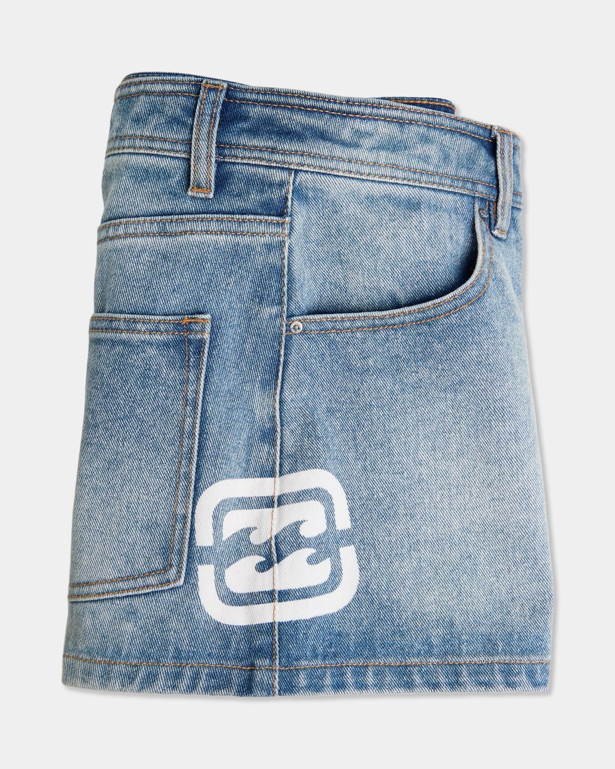 BILLABONG WOMENS DREAM ON DENIM SKIRT - OCEAN WASH