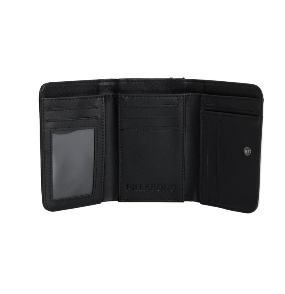 BILLABONG WOMENS STARSURFER TRIFOLD WALLET - BLACK PEBBLE