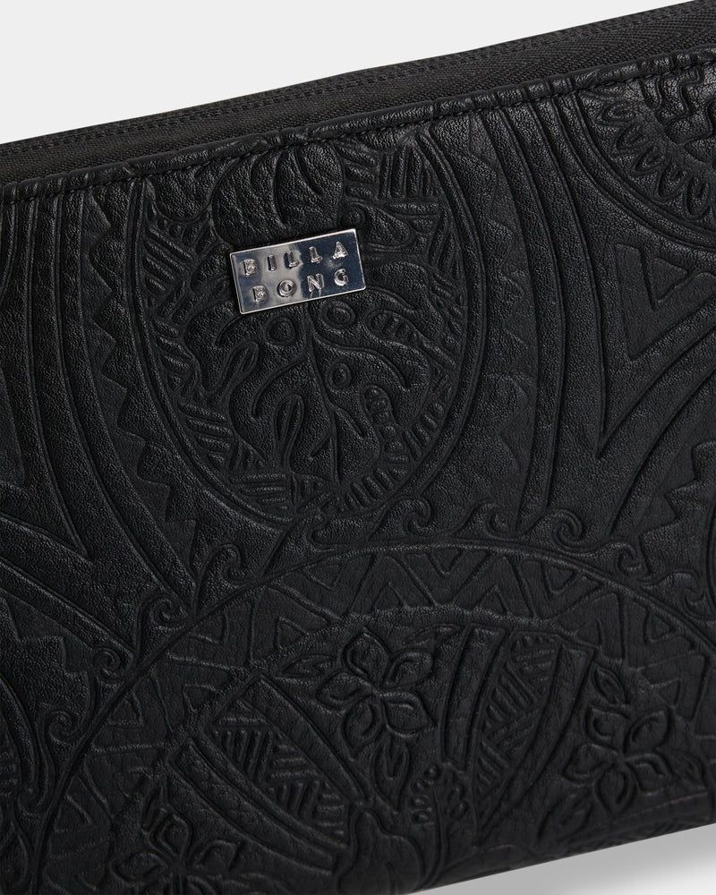 BILLABONG WOMENS TROPICAL RHAPSODY TRAVEL WALLET - BLACK