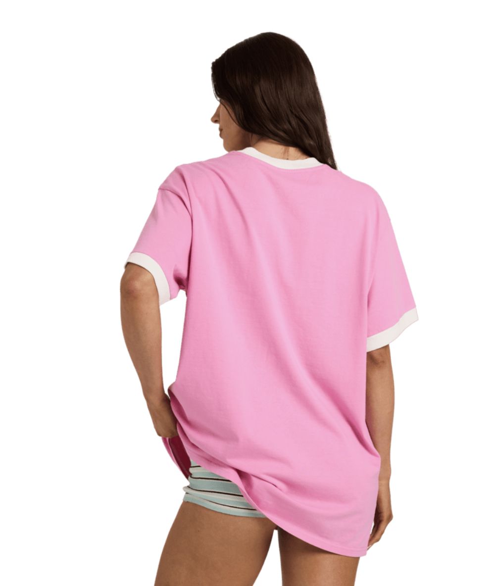 BILLABONG WOMENS COASTAL ADVENTURE SS TEE - PARTY PINK