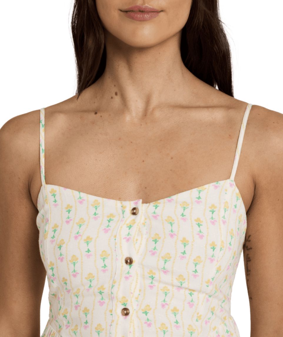 BILLABONG WOMENS SUNNY BRODERIE MINI DRESS - SALT CRYSTAL
