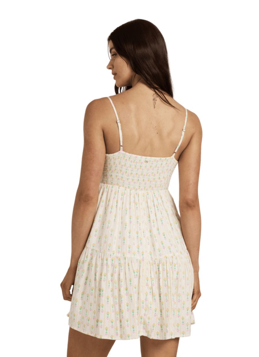 BILLABONG WOMENS SUNNY BRODERIE MINI DRESS - SALT CRYSTAL