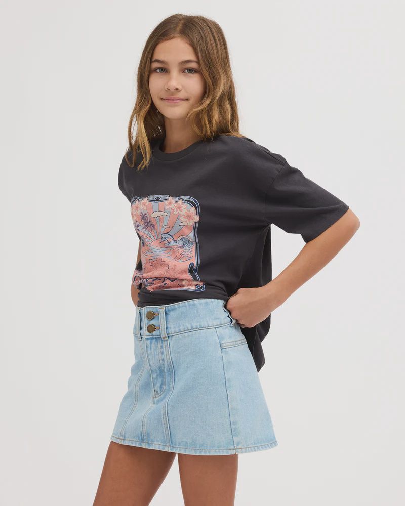 BILLABONG TEEN GIRLS SUNSET DRIFT SKIRT - WATERDROP BLUE