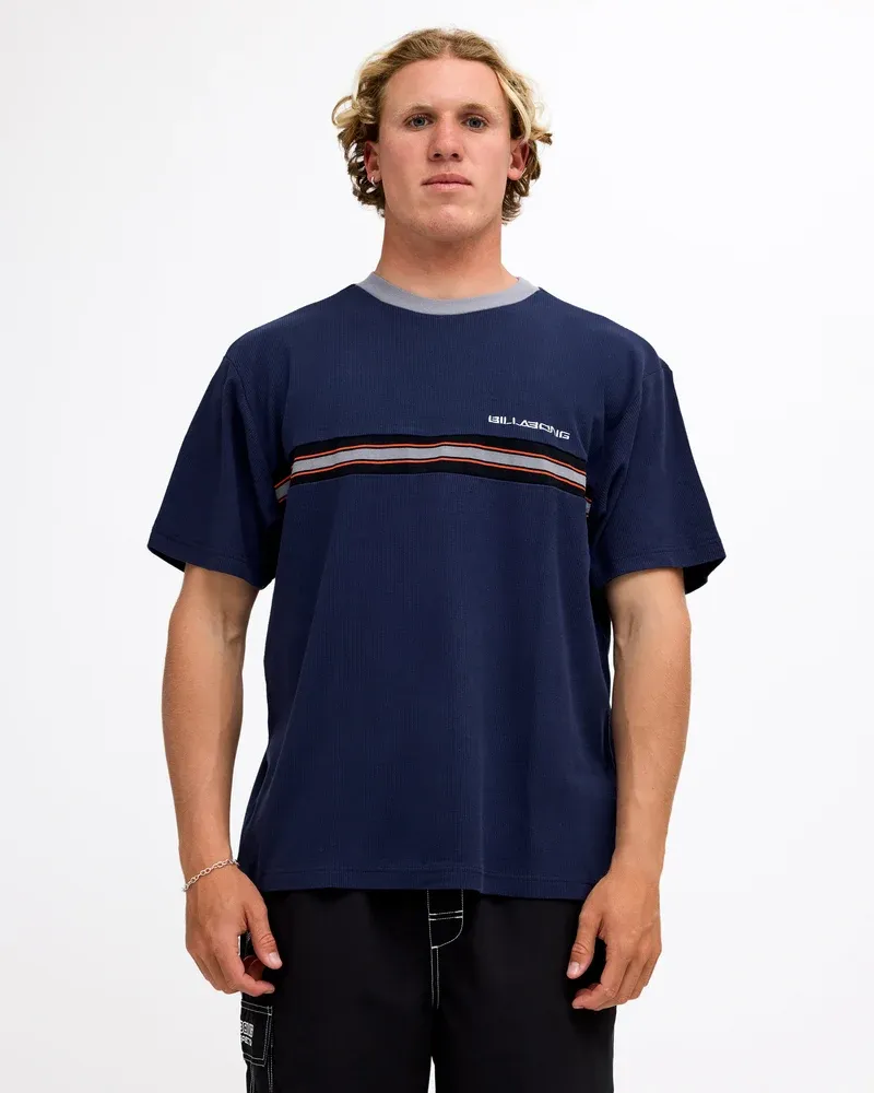 BILLABONG MENS SPEC RIBBED SS TEE - DUSTY NAVY