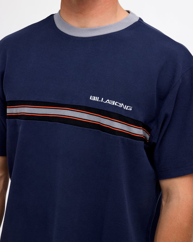 BILLABONG MENS SPEC RIBBED SS TEE - DUSTY NAVY