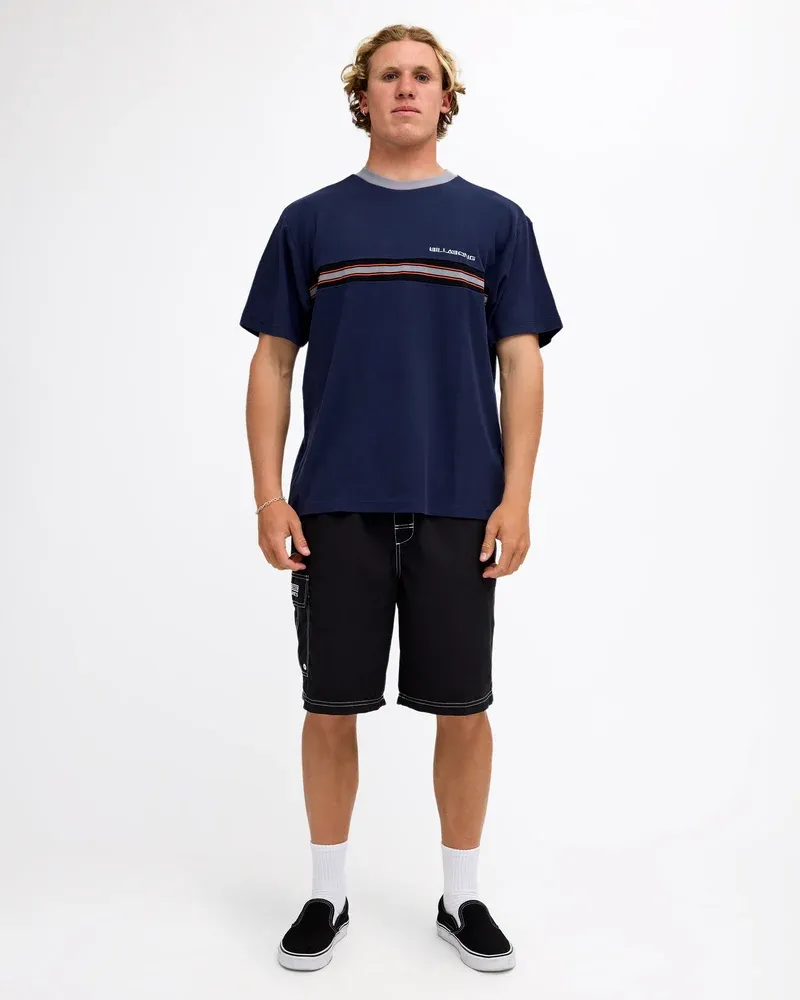 BILLABONG MENS SPEC RIBBED SS TEE - DUSTY NAVY
