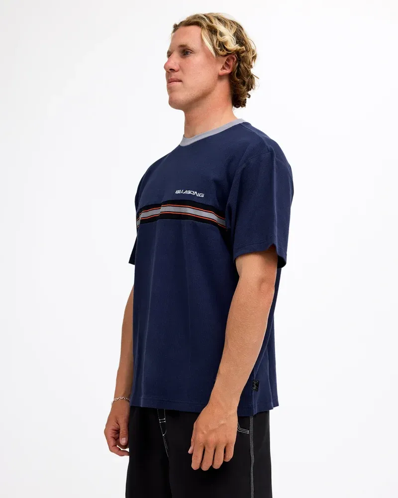 BILLABONG MENS SPEC RIBBED SS TEE - DUSTY NAVY