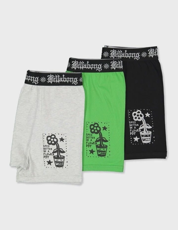 BILLABONG MENS CREED FLOWER POT BRIEF 3 PACK - MULTI